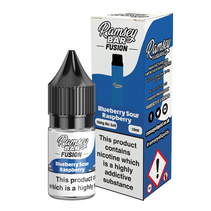 Ramsey Bar Fusion Blueberry Sour Raspberry 10ml Nic Salt 10mg