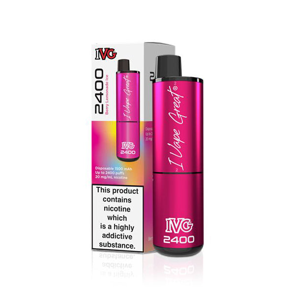IVG 2400 Disposable Vape Device (Pack of 5) - Berry Lemonade Ice