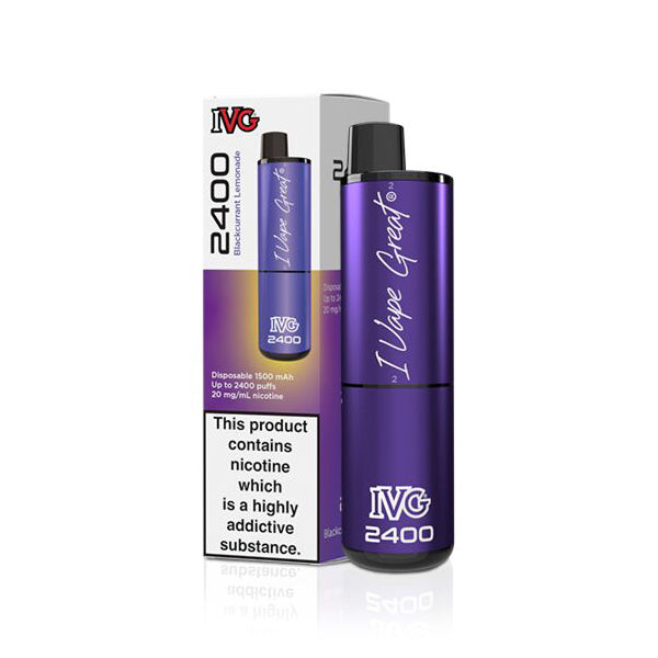 IVG 2400 Disposable Vape Device (Pack of 5) - Blackcurrant Lemonade