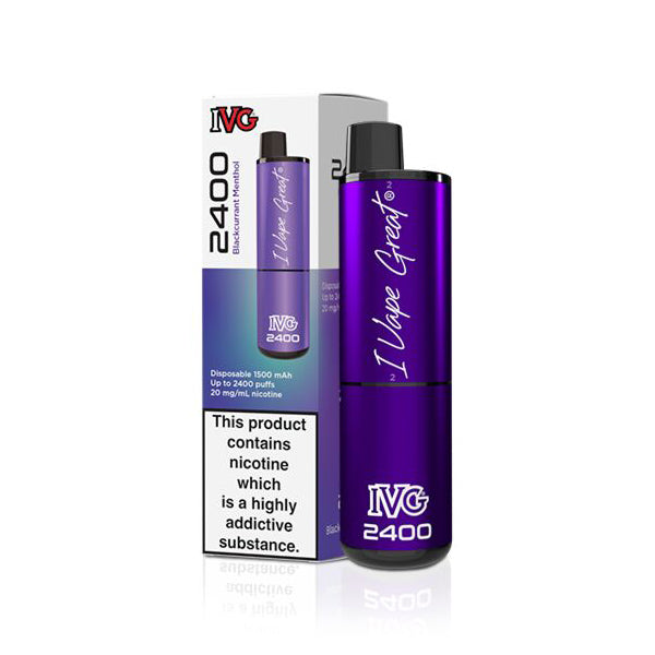 IVG 2400 Disposable Vape Device (Pack of 5) - Blackcurrant Menthol