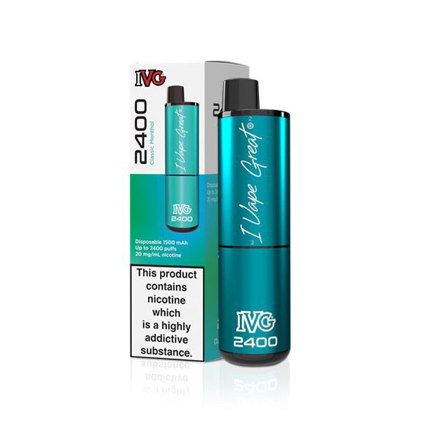 IVG 2400 Disposable Vape Device (Pack of 5) - Classic Menthol