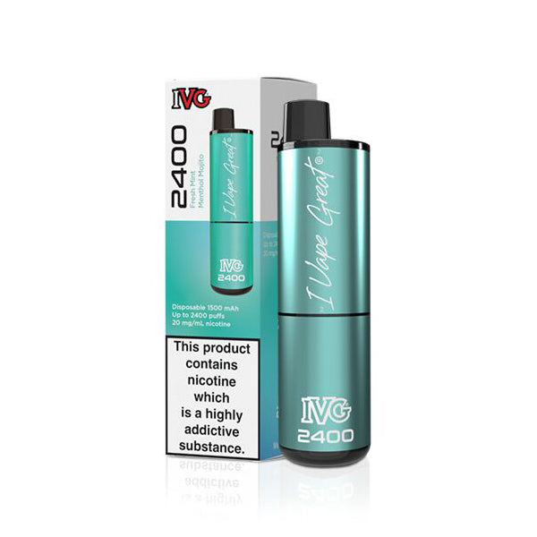 IVG 2400 Disposable Vape Device (Pack of 5) - Fresh Mint Menthol Mojito