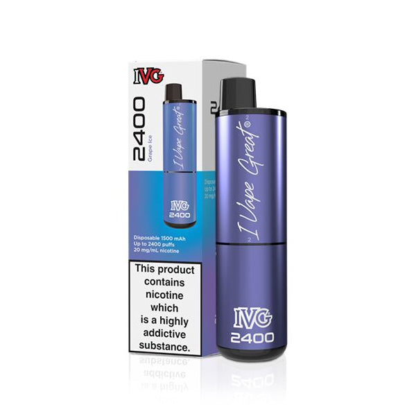 IVG 2400 Disposable Vape Device (Pack of 5) - Grape Ice