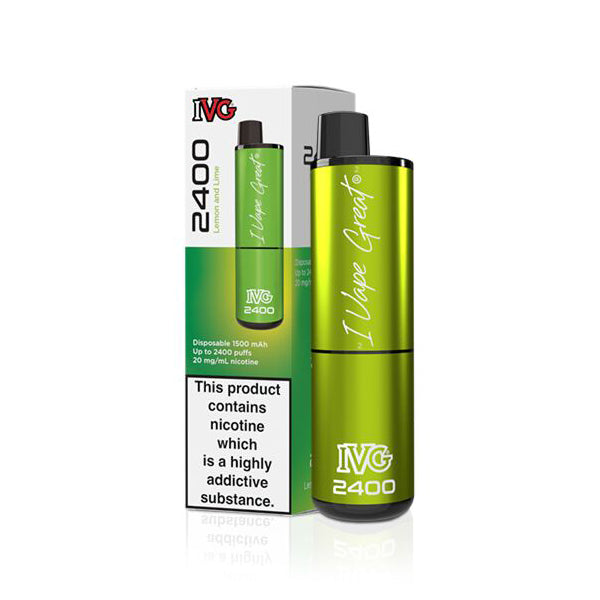 IVG 2400 Disposable Vape Device (Pack of 5) - Lemon & Lime