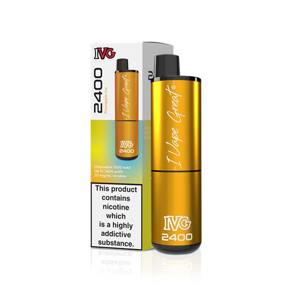 IVG 2400 Disposable Vape Device (Pack of 5) - Pineapple Ice