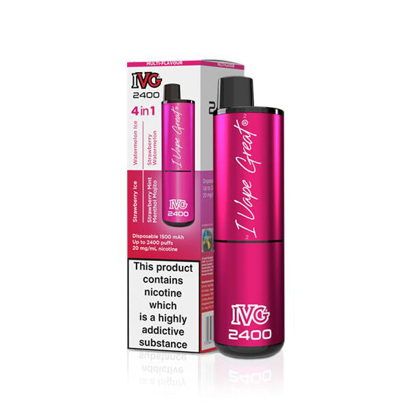 IVG 2400 Disposable Vape Device (Pack of 5) - Multi-Flavour - Pink Edition