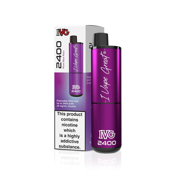 IVG 2400 Disposable Vape Device (Pack of 5) - Plum Blue Razz