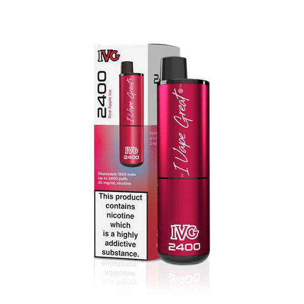 IVG 2400 Disposable Vape Device (Pack of 5) - Red Apple Ice