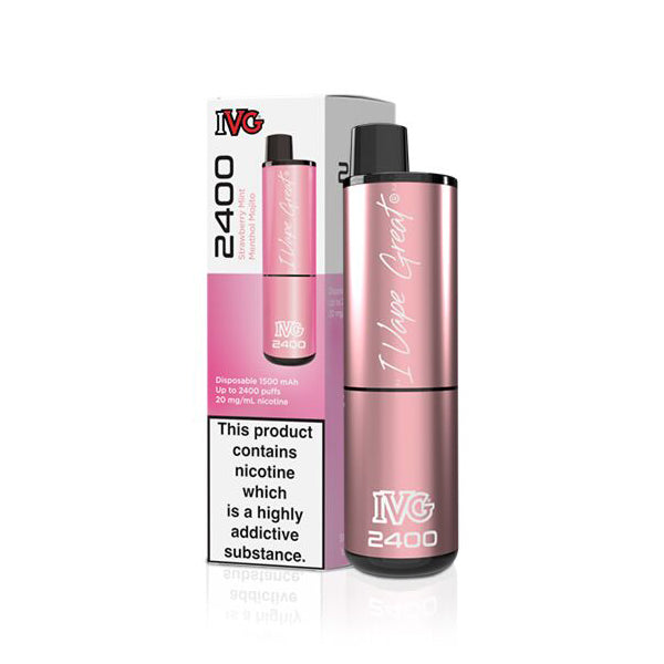IVG 2400 Disposable Vape Device (Pack of 5) - Strawberry Mint Menthol Mojito