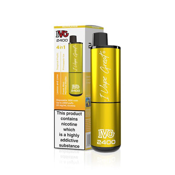 IVG 2400 Disposable Vape Device (Pack of 5) - Multi-Flavour - Yellow Edition