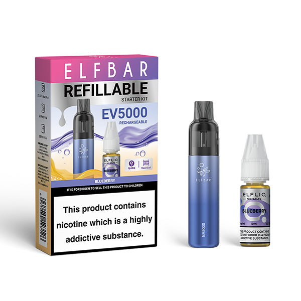 Elf Bar EV5000 Refillable Starter Kit - Blueberry