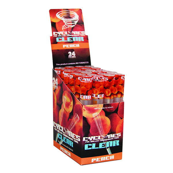 Cyclones Pre Rolled Transparent Cones (Flavoured) - Peach