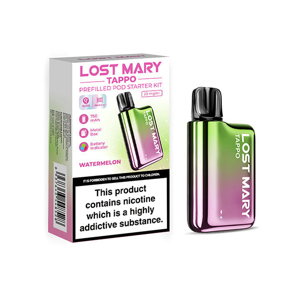 Lost Mary Tappo Pod Kit 20mg - Green Pink & Watermelon