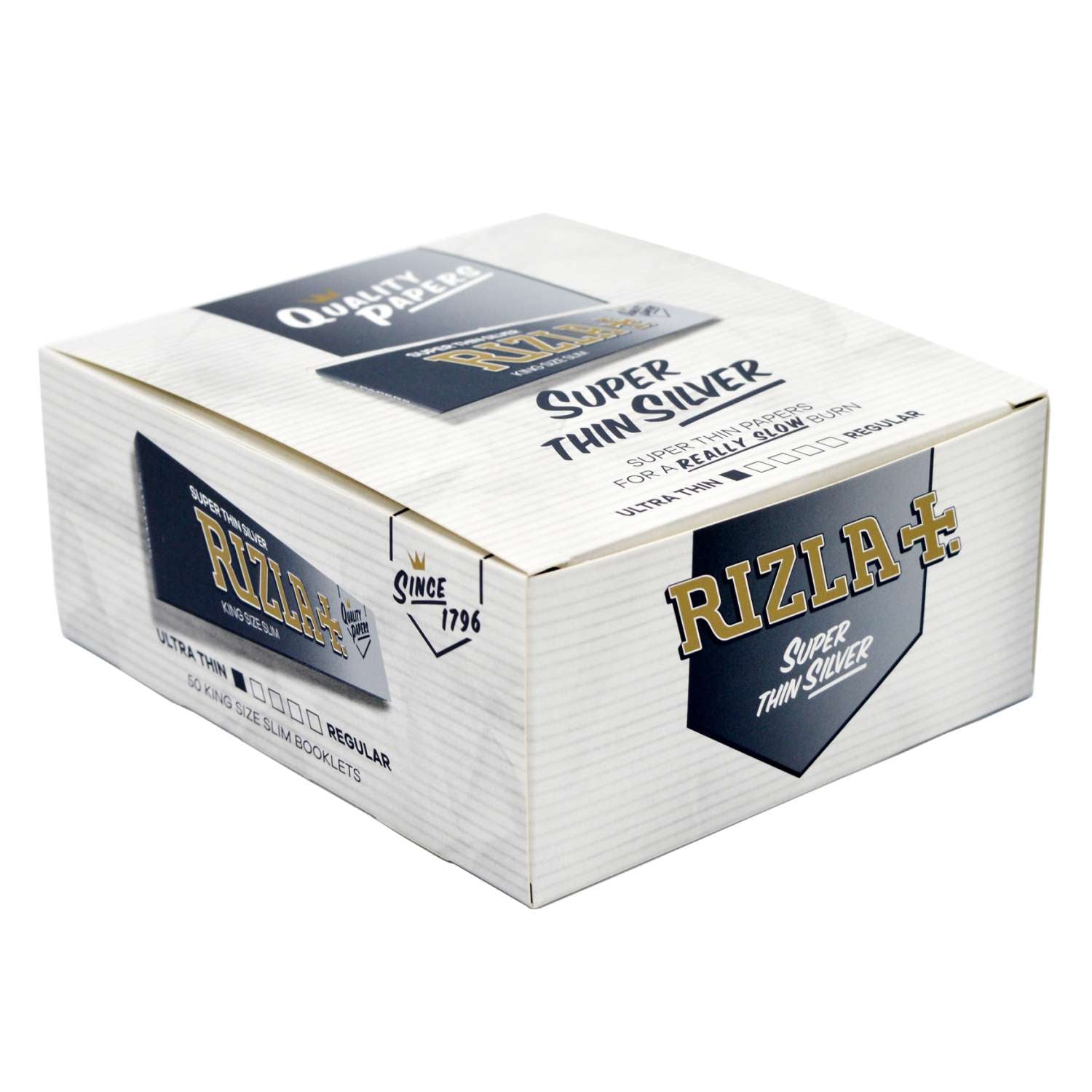 Rizla + Super Thin Silver Rolling Papers King Size (50 Pcs)