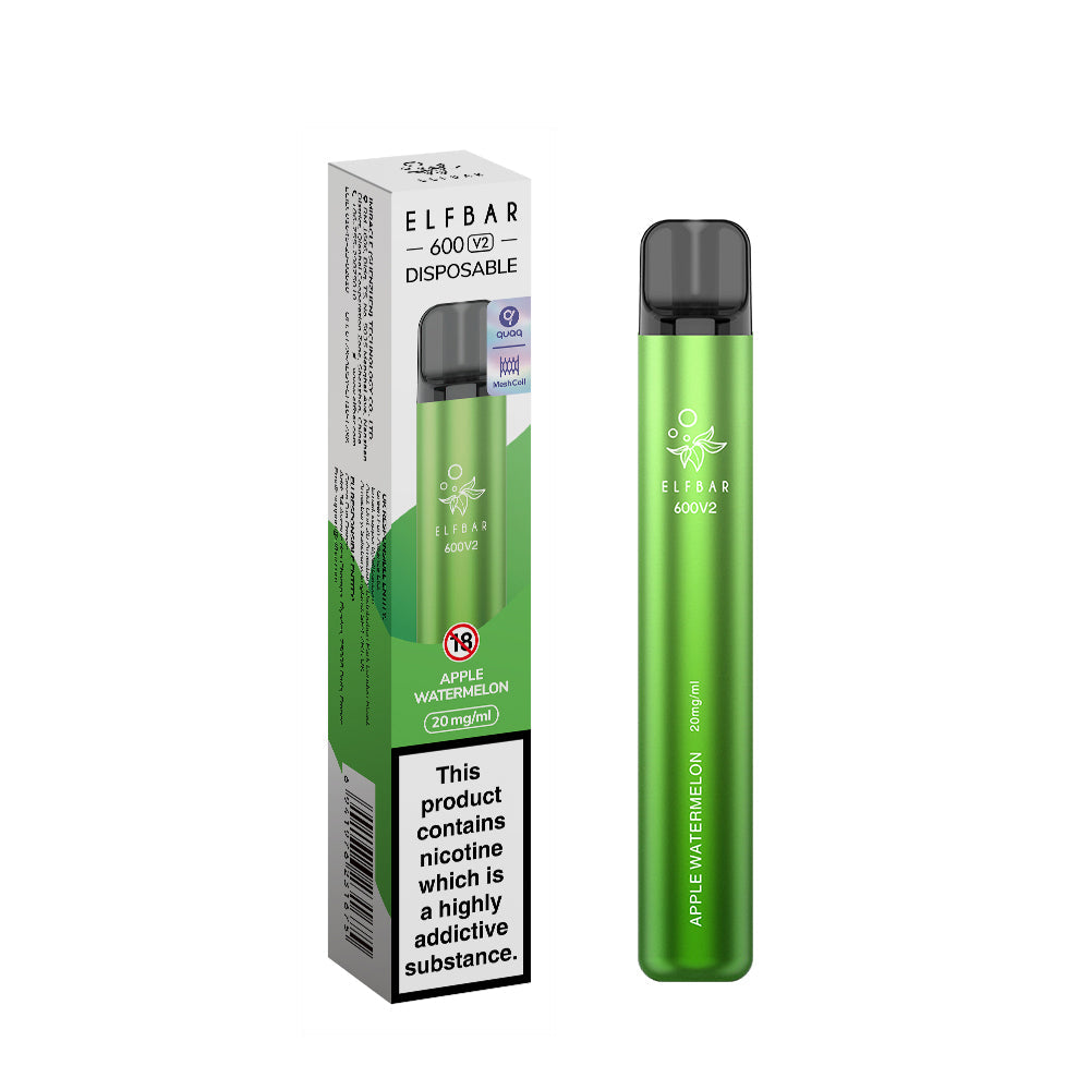 Elf Bar 600 V2 Disposable Vape 20mg - Apple Watermelon