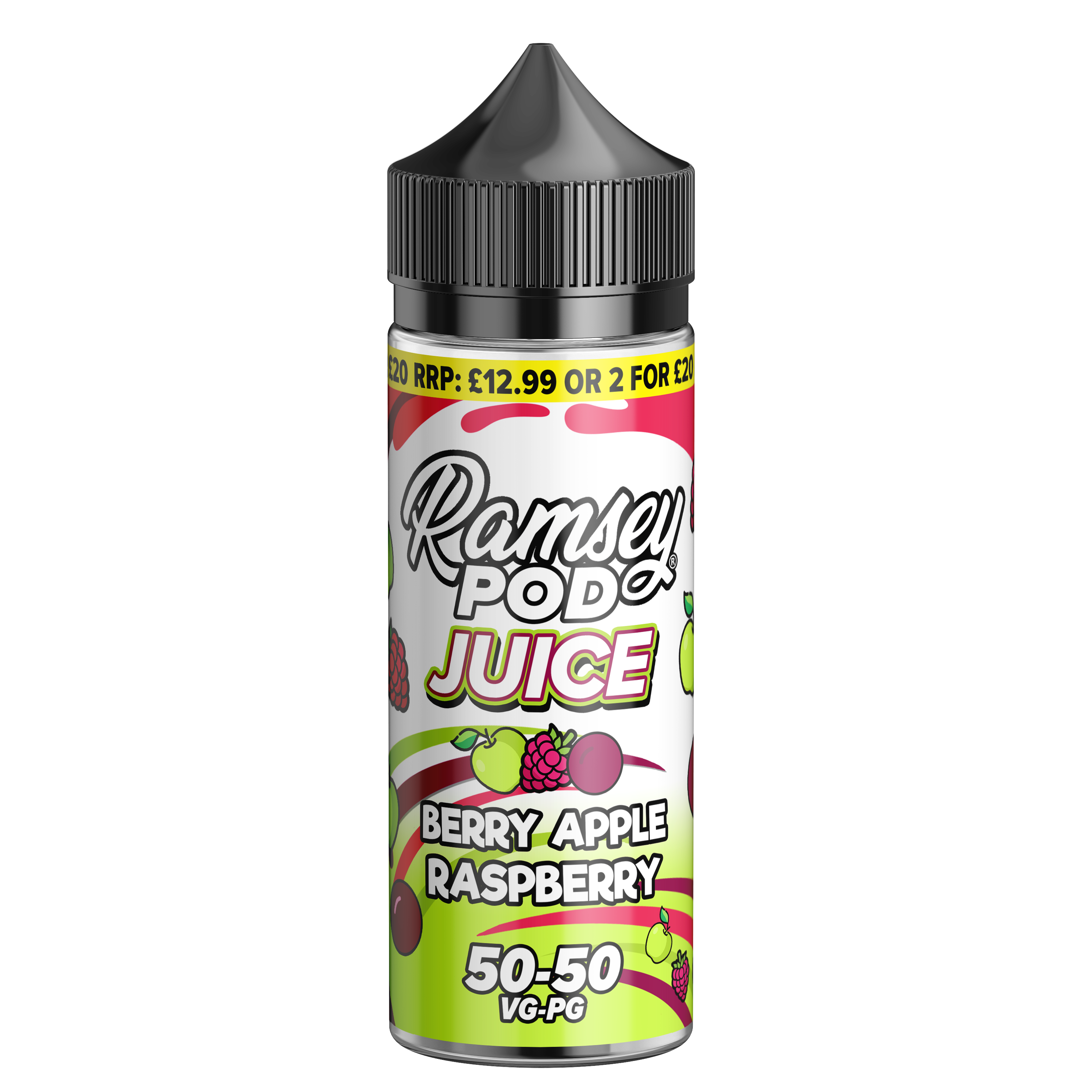 Ramsey Pod Juice Berry Apple Raspberry 0mg 100ml Short Fill E-Liquid