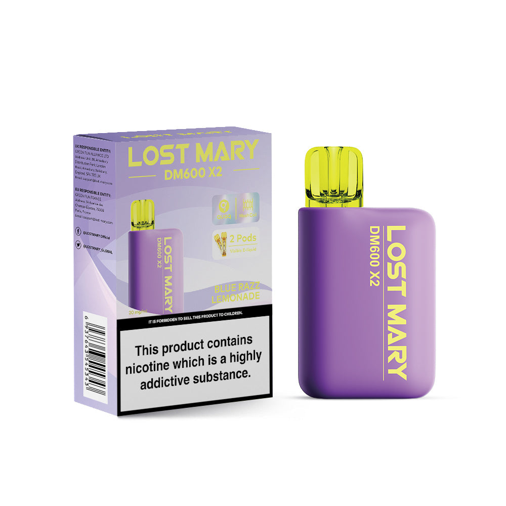 Lost Mary DM600 X2 Disposable Vape - Blue Razz Lemonade