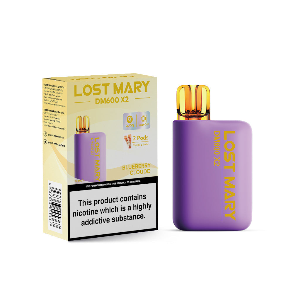 Lost Mary DM600 X2 Disposable Vape - Blueberry Cloudd