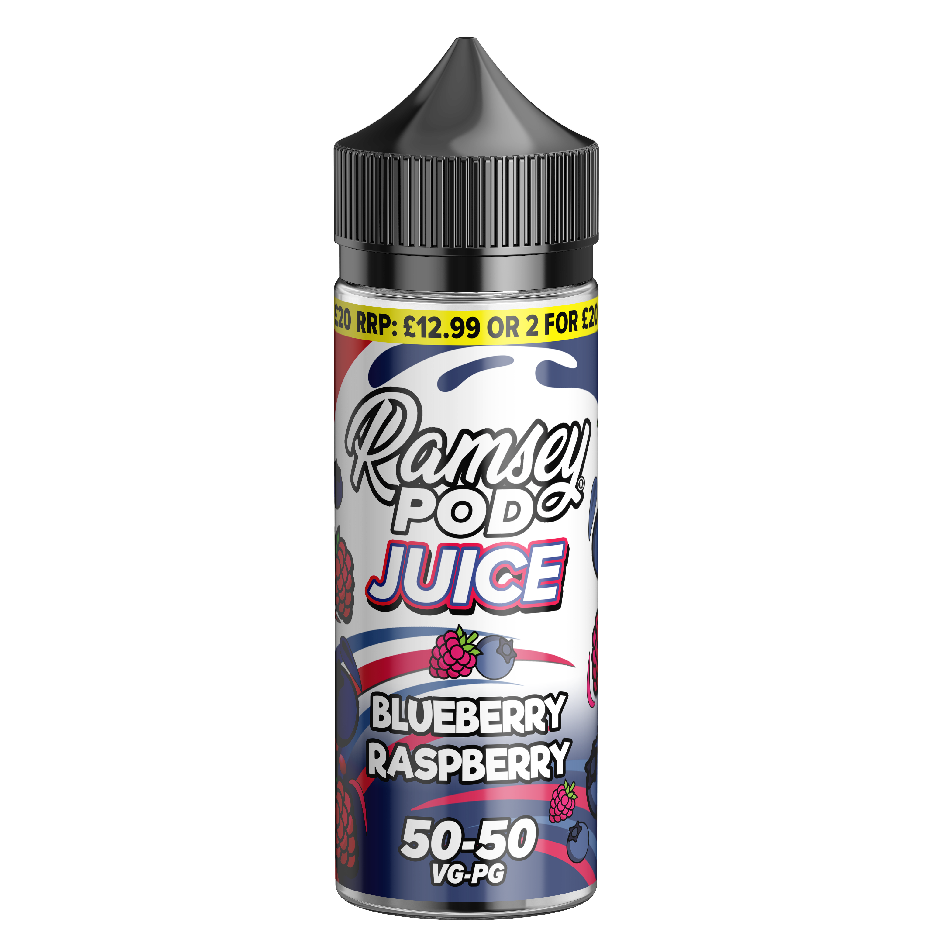 Ramsey Pod Juice Blueberry Raspberry 0mg 100ml Short Fill E-Liquid - Non Price Marked