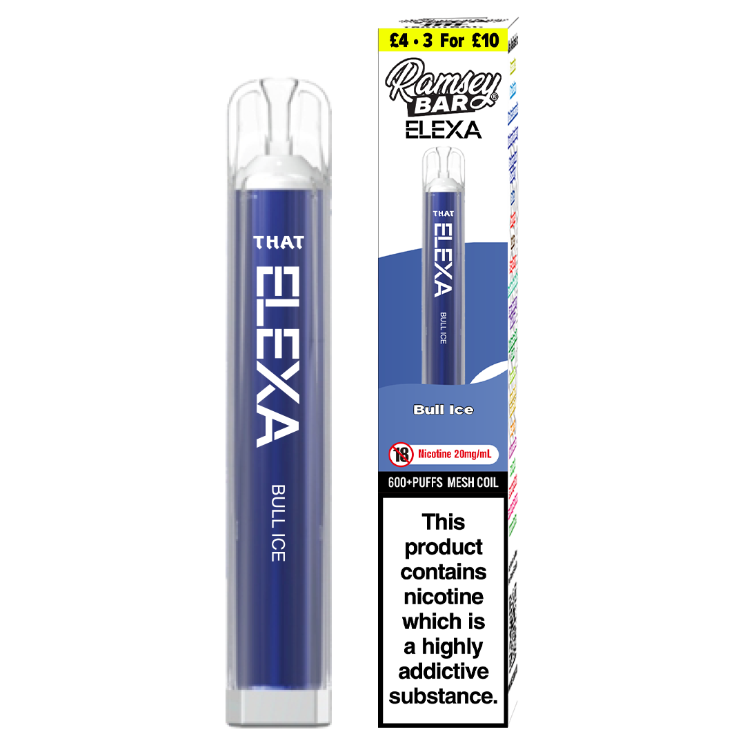 Ramsey Bar Elexa Disposable Vape Device 20mg - Bull Ice