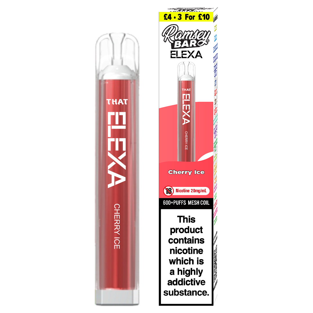 Ramsey Bar Elexa Disposable Vape Device 20mg - Cherry Ice
