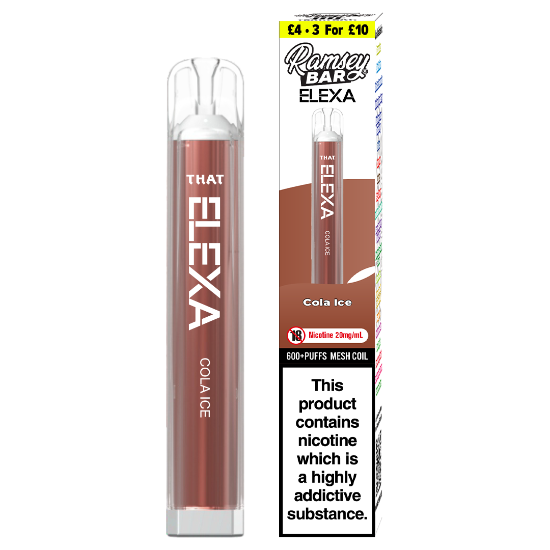 Ramsey Bar Elexa Disposable Vape Device 20mg - Cola Ice