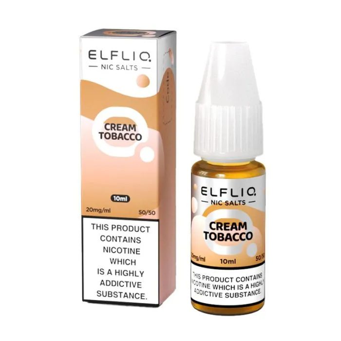 ELFLIQ Official Elf Bar Nic Salt 10ml Cream Tobacco 10mg