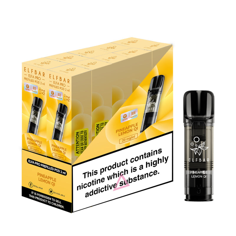 Elf Bar Elfa Pro Prefilled Pods 2pcs - Pineapple Lemon Qi - Pack of 10