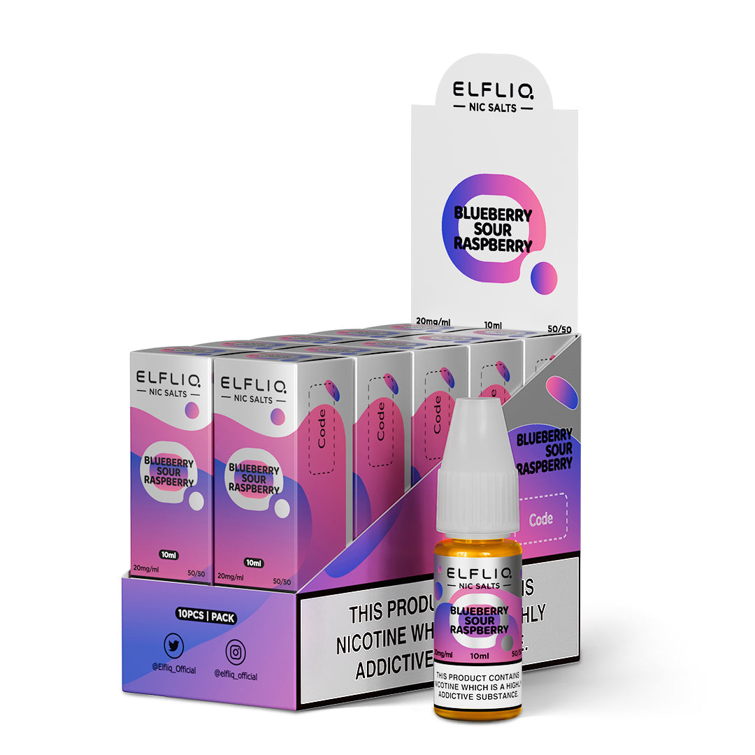 ELFLIQ Official Elf Bar Nic Salt 10ml Blueberry Sour Raspberry 20mg