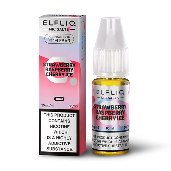 ELFLIQ Official Elf Bar Nic Salt 10ml Strawberry Raspberry Cherry Ice