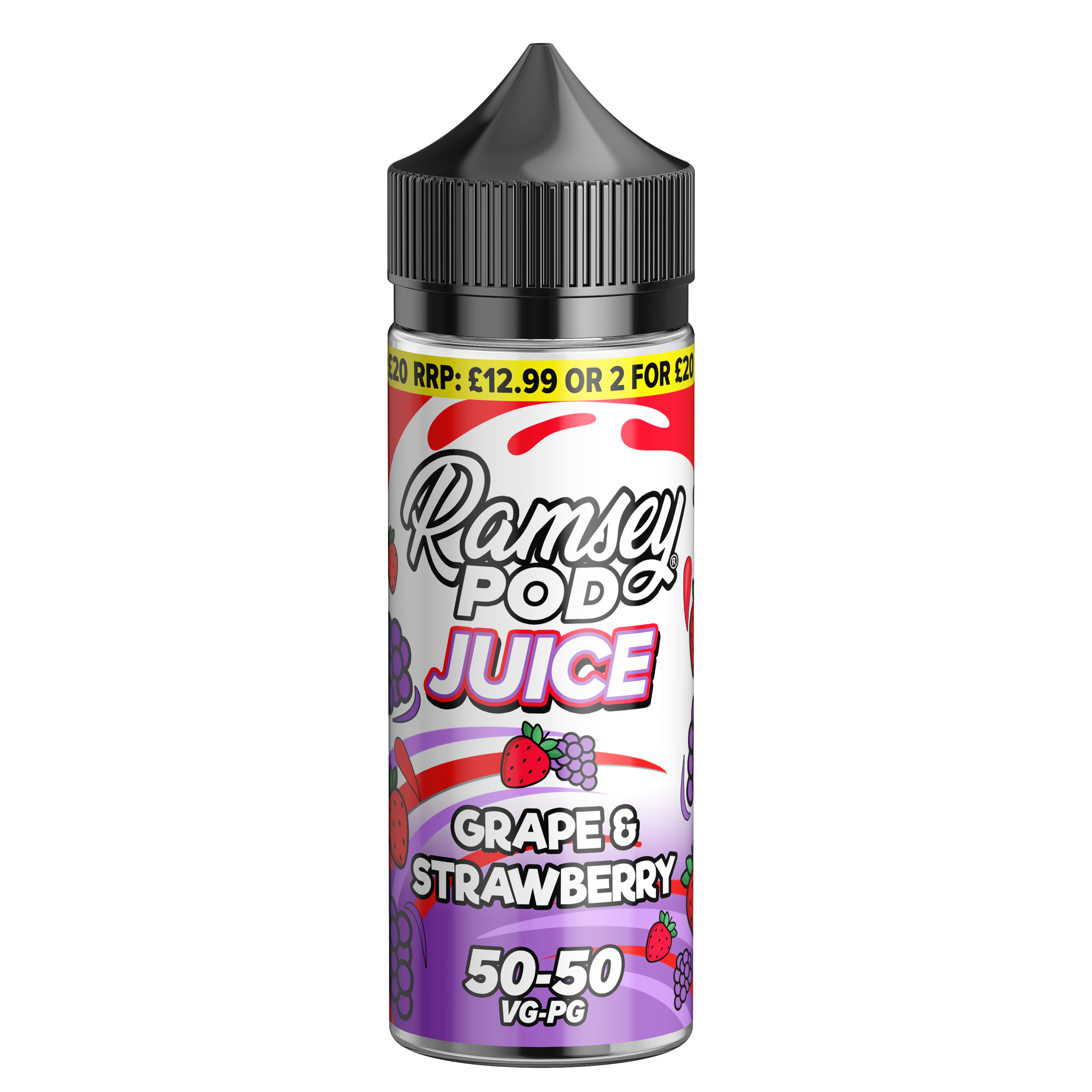 Ramsey Pod Juice Grape & Strawberry 0mg 100ml Short Fill E-Liquid - Non Price Marked