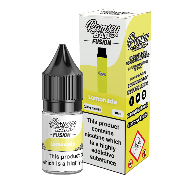 Ramsey Bar Fusion Lemonade 10ml Nic Salt