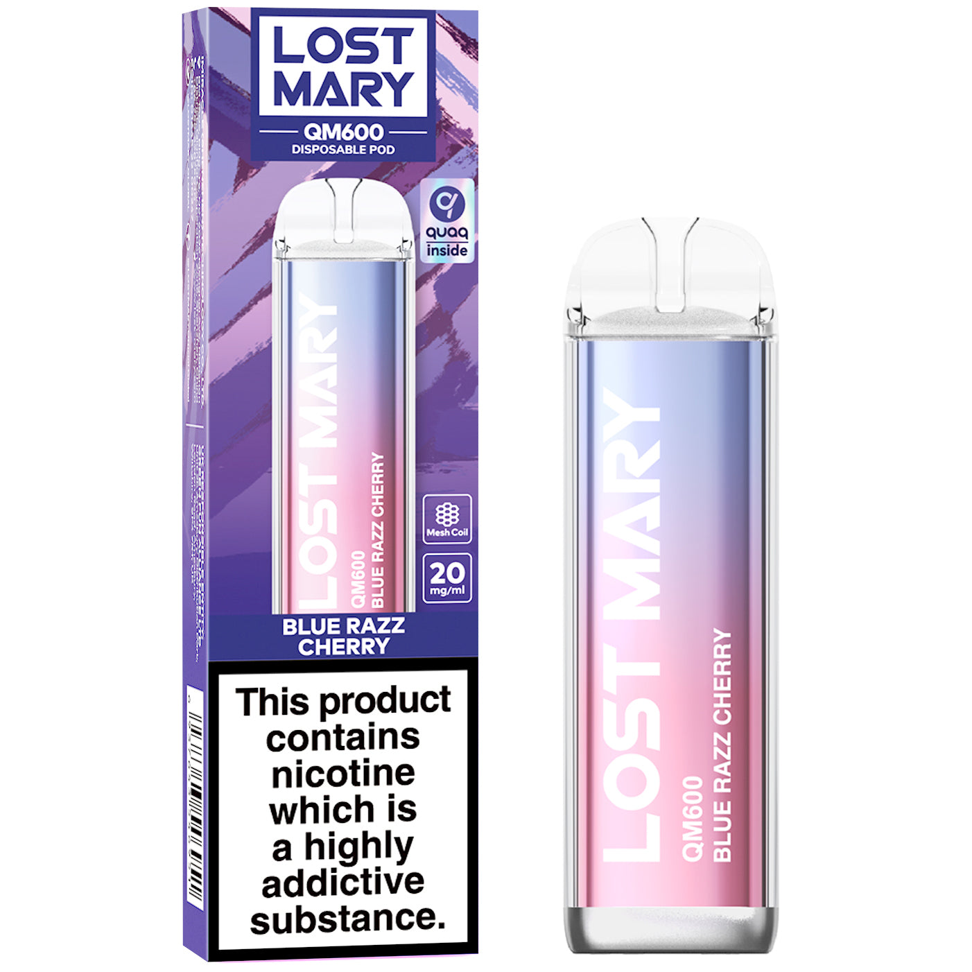 Lost Mary QM600 Disposable Vape Device - Blue Razz Cherry