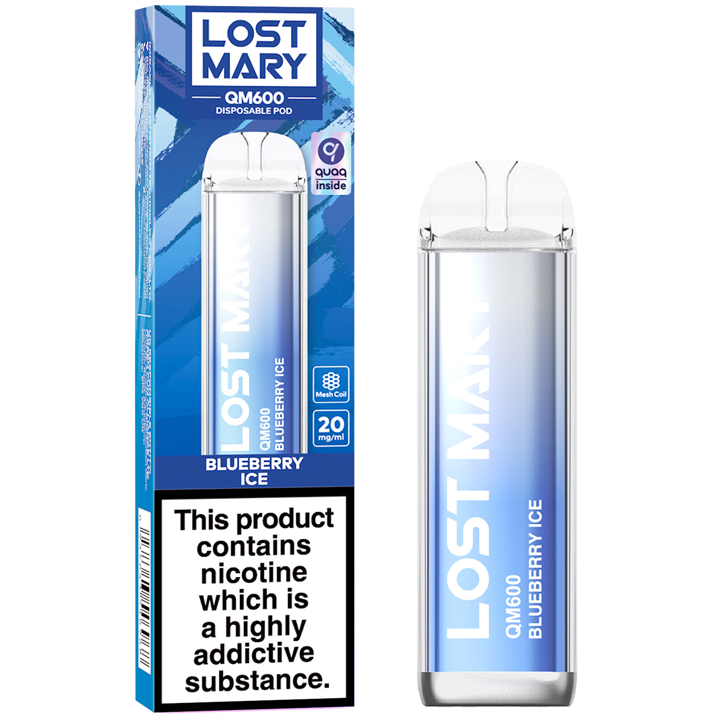 Lost Mary QM600 Disposable Vape Device - Blueberry Ice