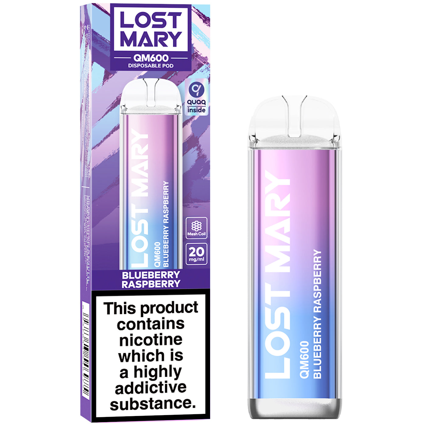Lost Mary QM600 Disposable Vape Device - Blueberry Raspberry