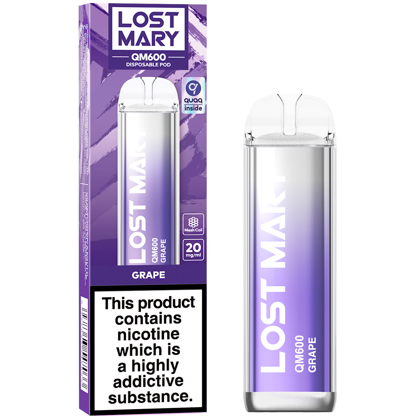 Lost Mary QM600 Disposable Vape Device - Grape