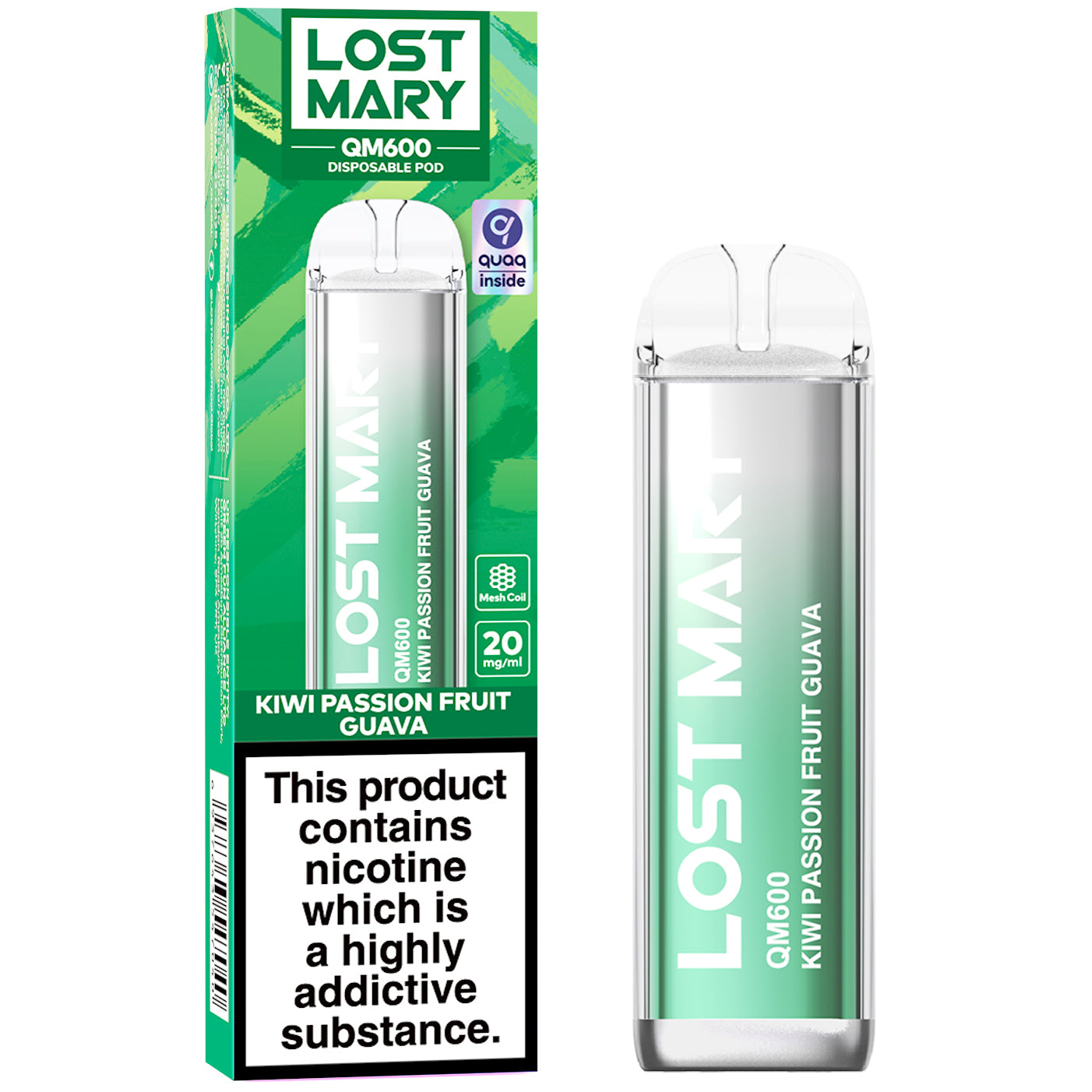 Lost Mary QM600 Disposable Vape Device - Kiwi Passion Fruit Guava