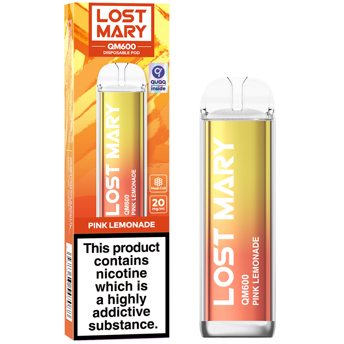 Lost Mary QM600 Disposable Vape Device - Pink Lemonade