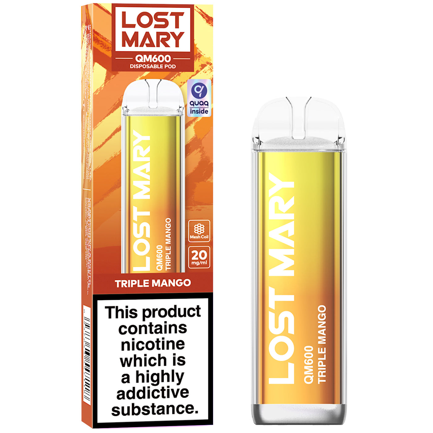 Lost Mary QM600 Disposable Vape Device - Triple Mango