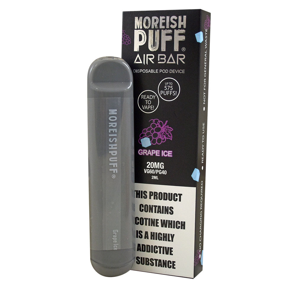 Moreish Puff Air Bar Grape Ice Disposable Pod Device