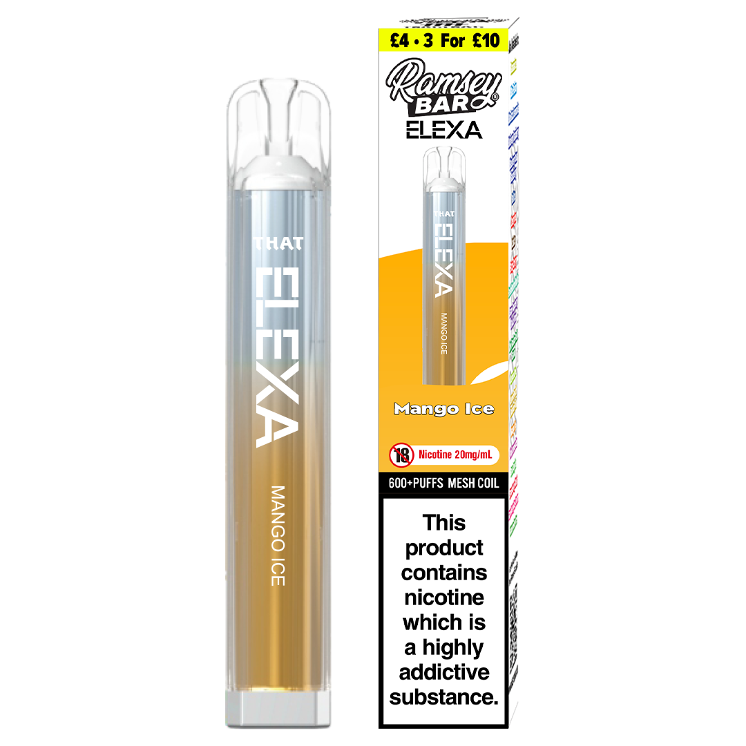 Ramsey Bar Elexa Disposable Vape Device 20mg - Mango Ice