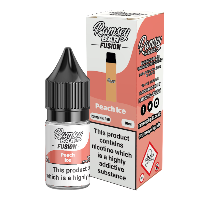 Ramsey Bar Fusion Peach Ice 10ml Nic Salt