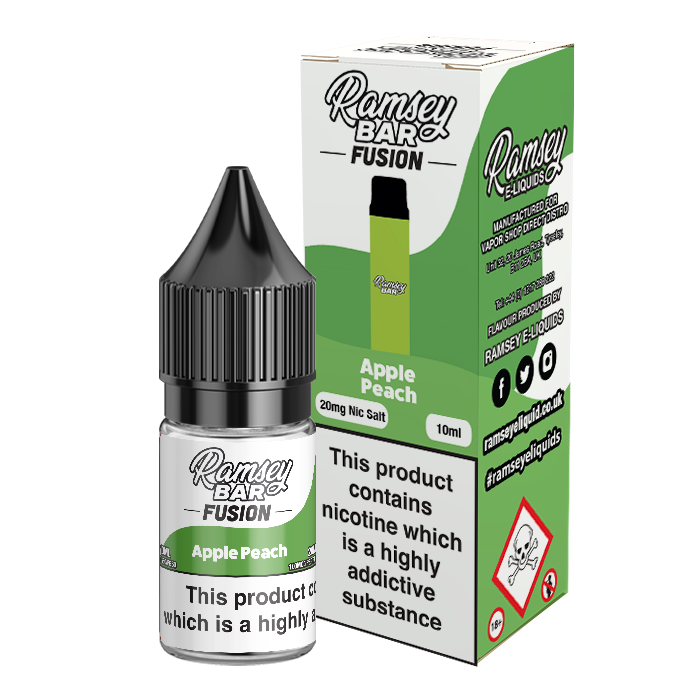 Ramsey Bar Fusion Apple Peach 10ml Nic Salt 20mg