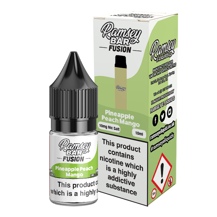 Ramsey Bar Fusion Pineapple Peach Mango 10ml Nic Salt 10mg