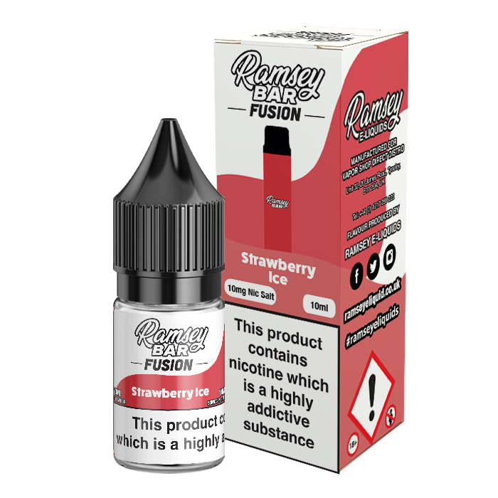 Ramsey Bar Fusion Strawberry Ice 10ml Nic Salt 10mg