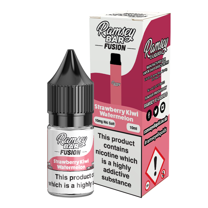 Ramsey Bar Fusion Strawberry Kiwi Watermelon 10ml Nic Salt 10mg