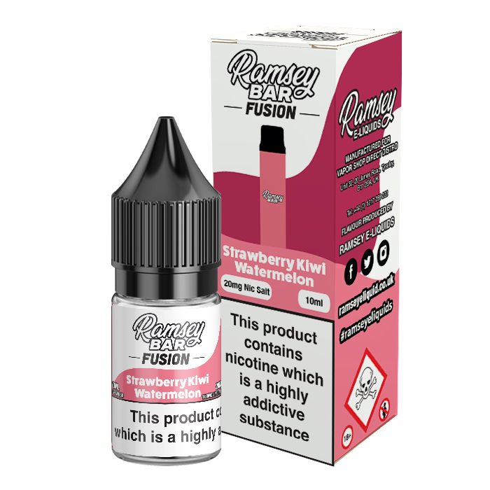 Ramsey Bar Fusion Strawberry Kiwi Watermelon 10ml Nic Salt 20mg