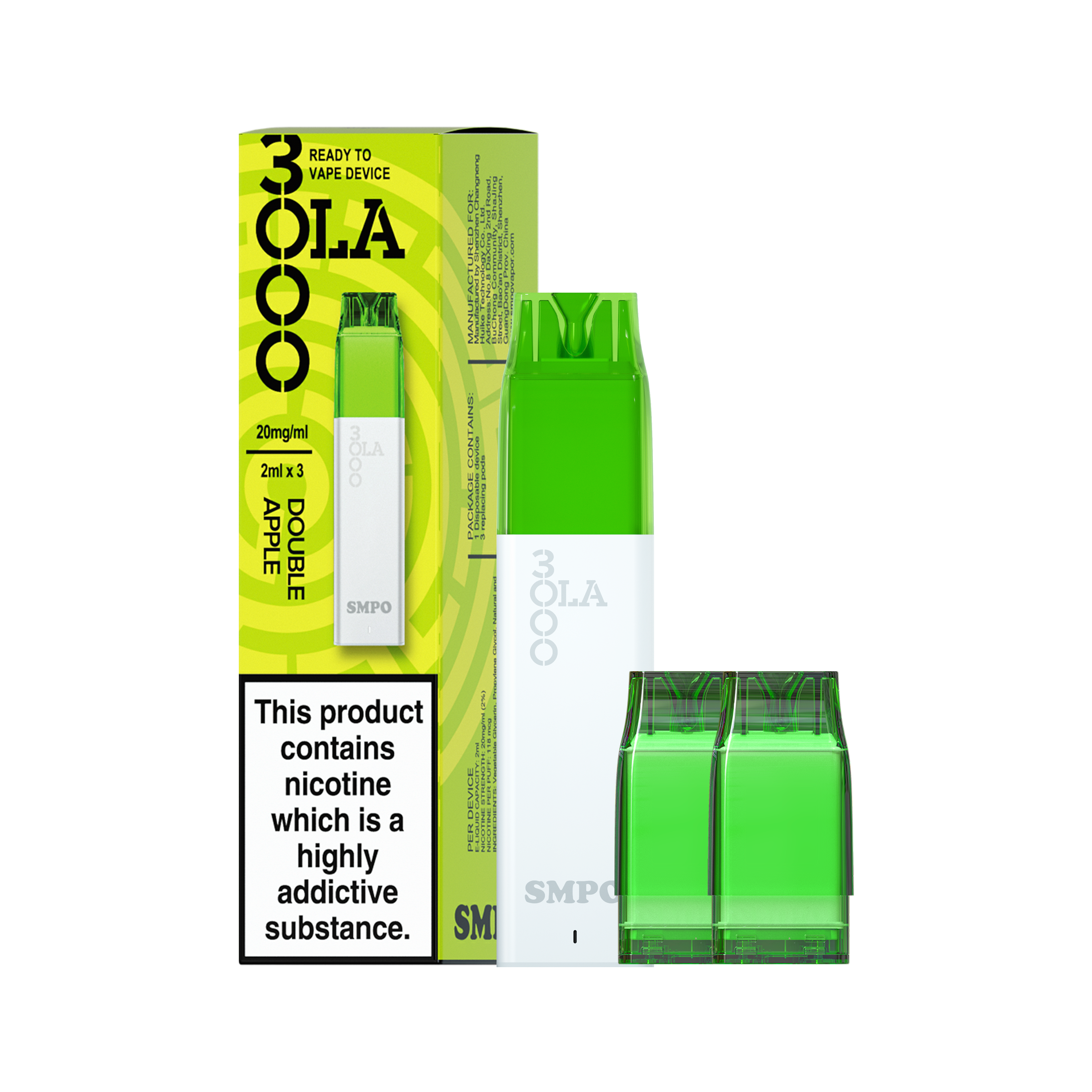 OLA 3000 Pod Disposable - Double Apple