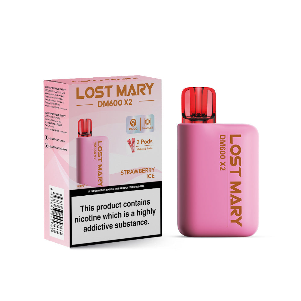 Lost Mary DM600 X2 Disposable Vape - Strawberry Ice