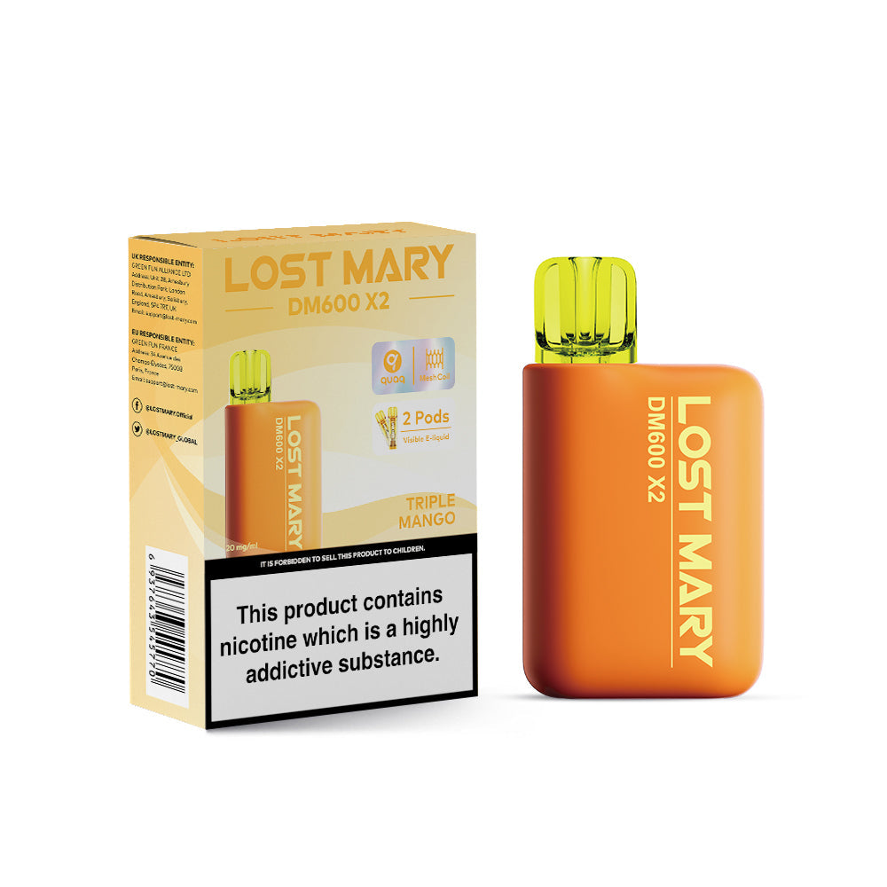 Lost Mary DM600 X2 Disposable Vape - Triple Mango